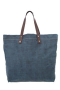 Salvatore Ferragamo Blue Embossed Leather Tote