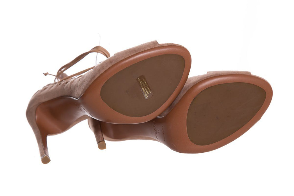AlaÃƒÆ’Ã‚Â¯a Mauve Suede Cutout Accent Peep-Toe Pumps SZ 41
