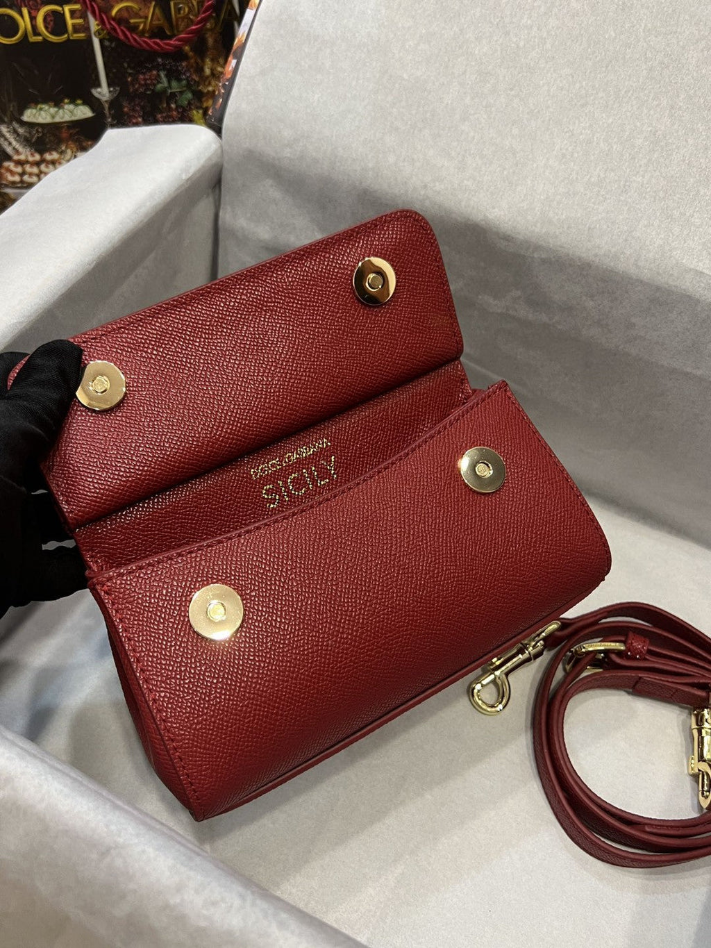 GLAMI Small Sicily Bag In Dauphine Red For Women 7.5in/19cm GLAMI