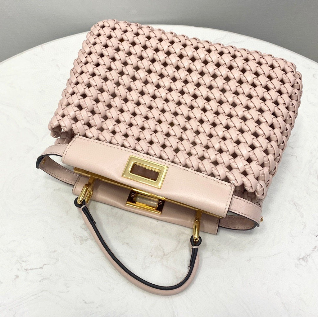 FI GlamI Mini Pale Pink Braided Bag For Woman 18cm/7in