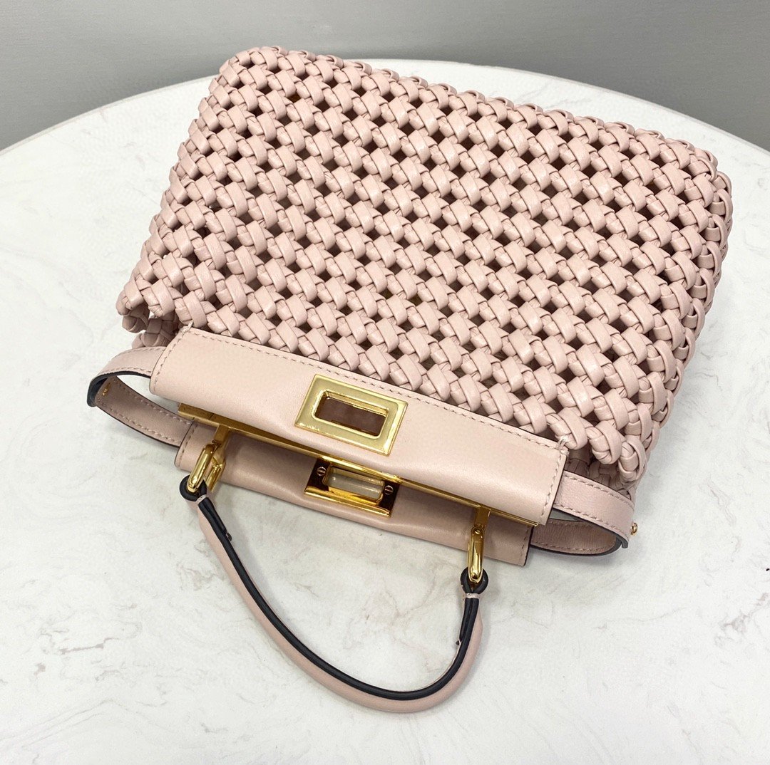 FI GlamI Mini Pale Pink Braided Bag For Woman 18cm/7in