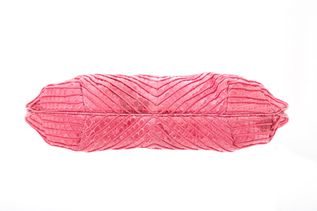 Judith Leiber Pink Snakeskin Clutch