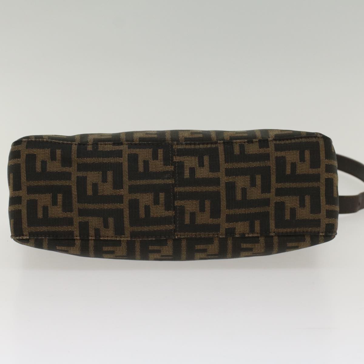 FENDI Zucca Canvas Mamma Baguette Shoulder Bag Black Brown 52008