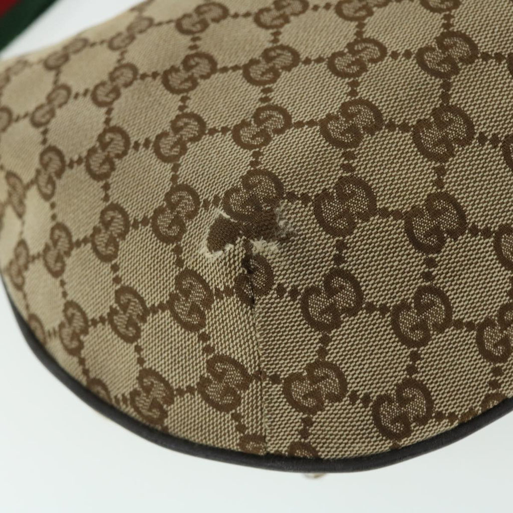 GUCCI GG Canvas Web Sherry Line Cross Shoulder Bag Beige Red 181092 52012