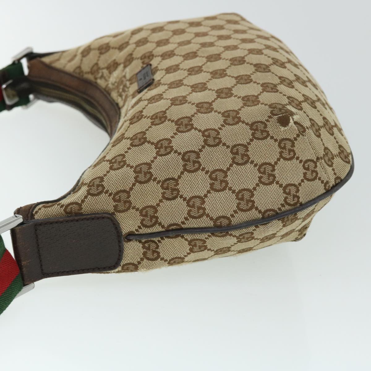 GUCCI GG Canvas Web Sherry Line Cross Shoulder Bag Beige Red 181092 52012