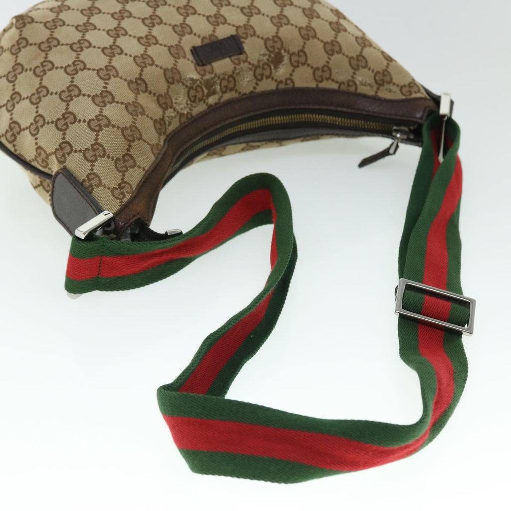 GUCCI GG Canvas Web Sherry Line Cross Shoulder Bag Beige Red 181092 52012