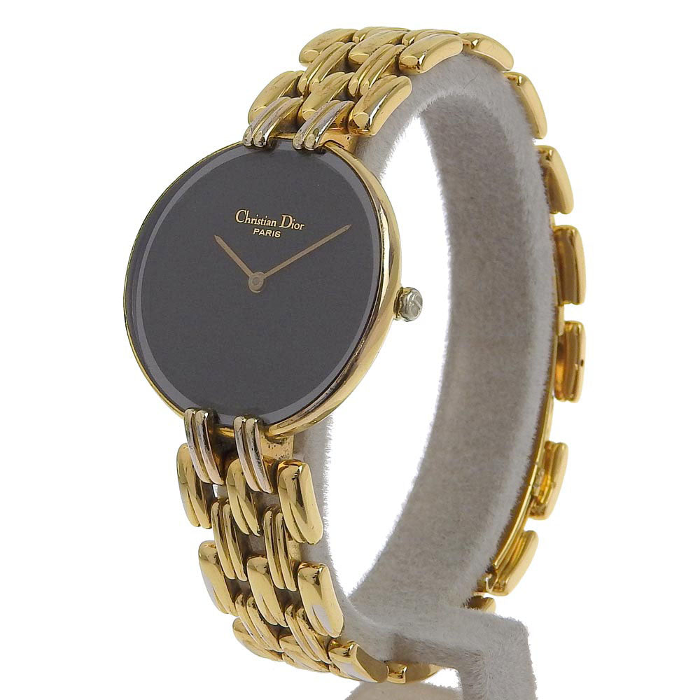 Christian Dior Watches Quartz 46.154.3 Plated Gold black Bagira black dial Women Used
