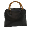 GUCCI Bamboo Hand Bag Leather Black 000 2214 0289 52034