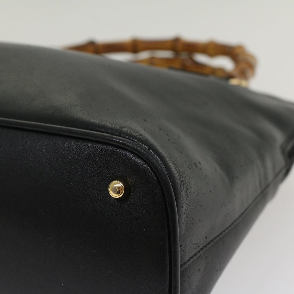 GUCCI Bamboo Hand Bag Leather Black 000 2214 0289 52034