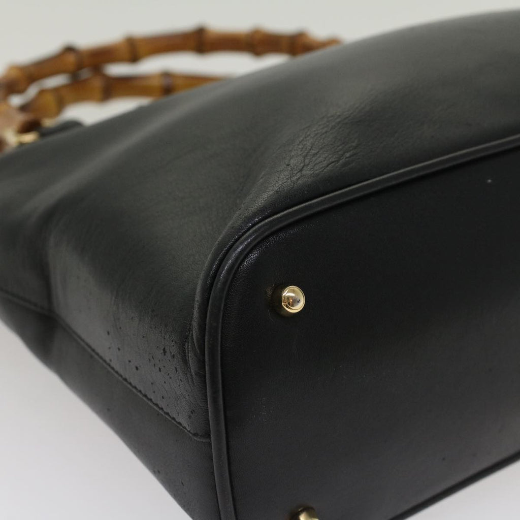 GUCCI Bamboo Hand Bag Leather Black 000 2214 0289 52034