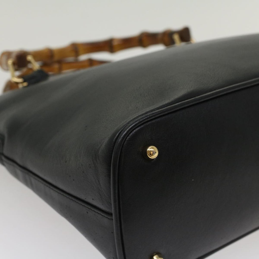 GUCCI Bamboo Hand Bag Leather Black 000 2214 0289 52034
