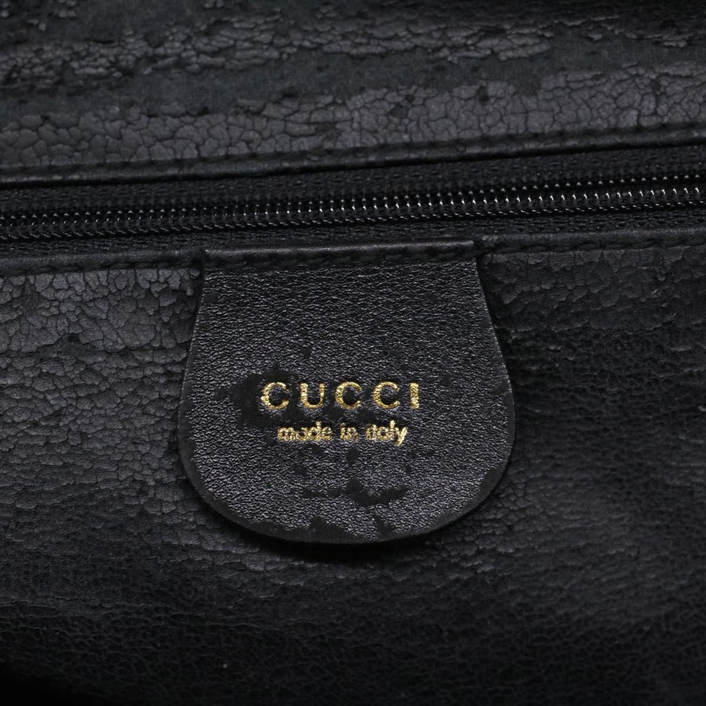 GUCCI Bamboo Hand Bag Leather Black 000 2214 0289 52034