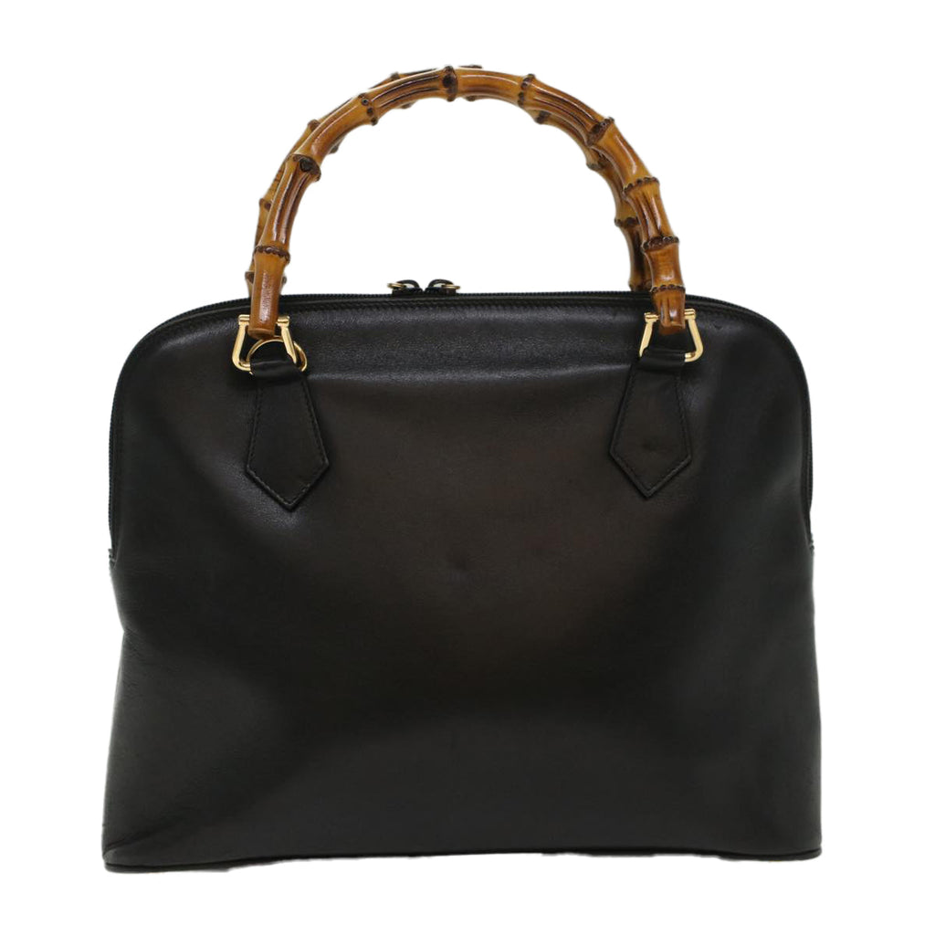 GUCCI Bamboo Hand Bag Leather Black 000 2214 0289 52034