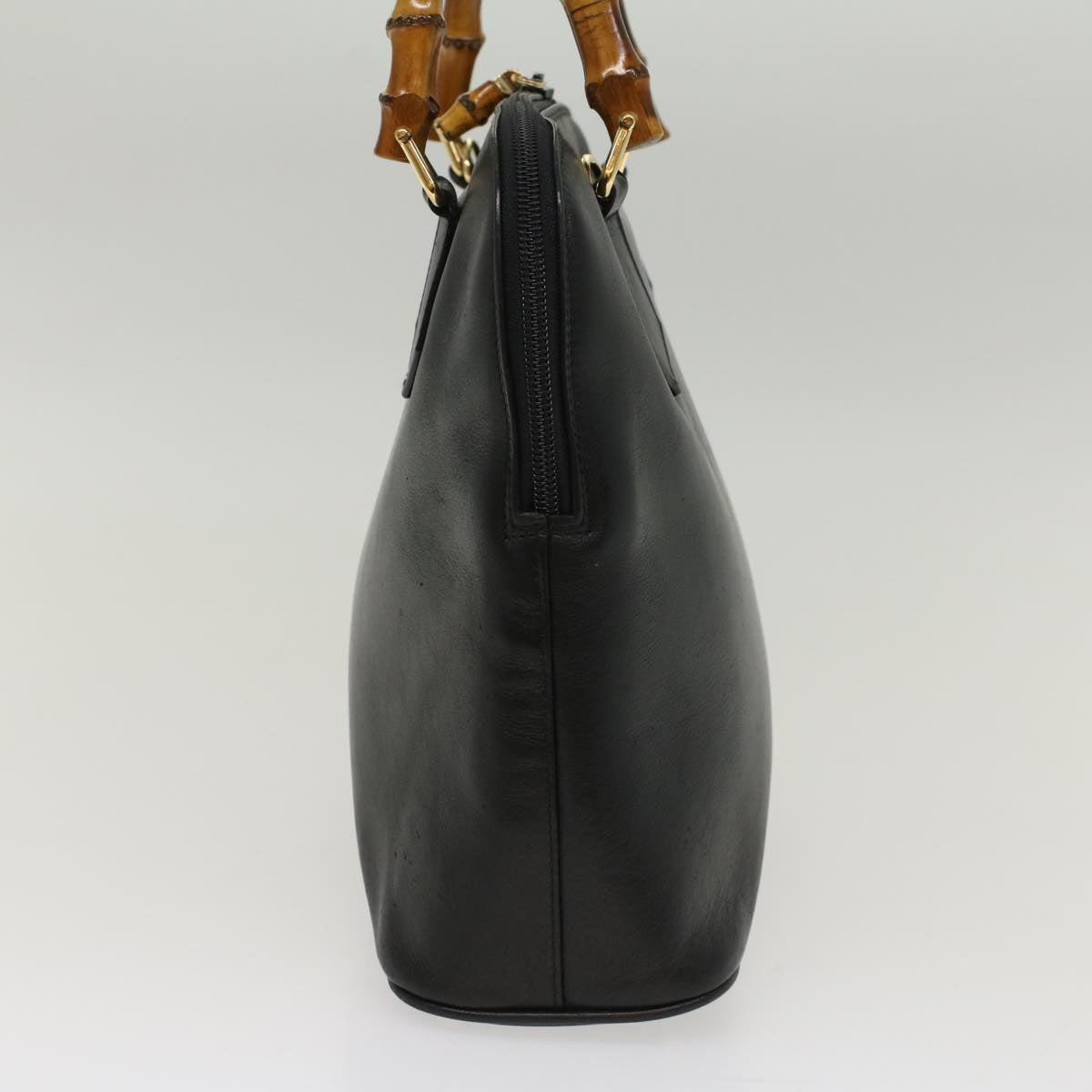GUCCI Bamboo Hand Bag Leather Black 000 2214 0289 52034