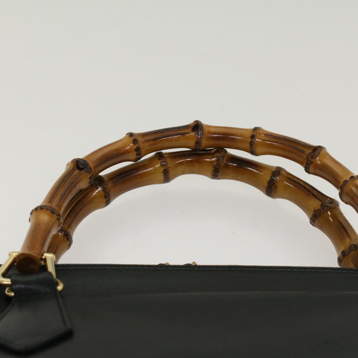 GUCCI Bamboo Hand Bag Leather Black 000 2214 0289 52034