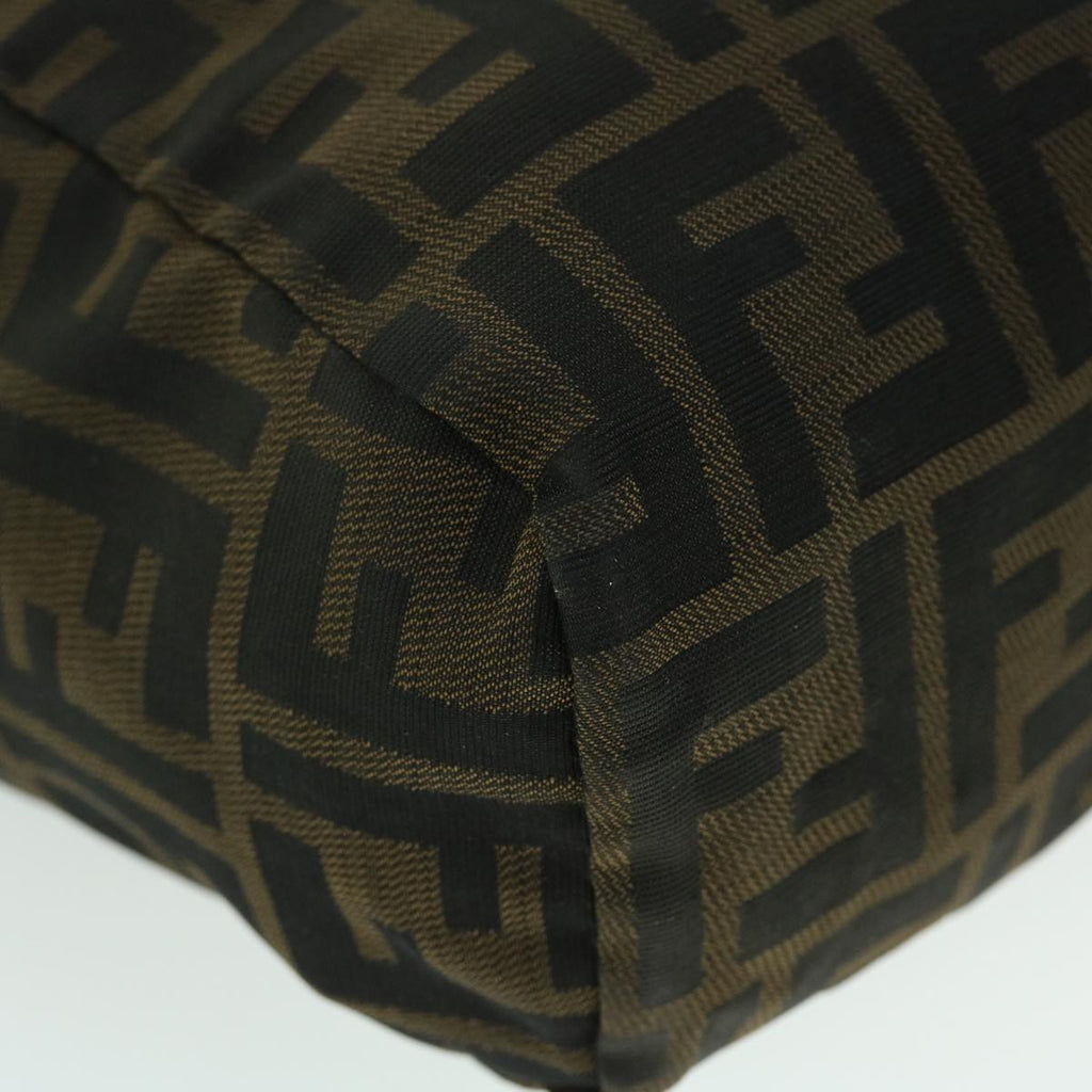 FENDI Zucca Canvas Hand Bag Black Brown 52035