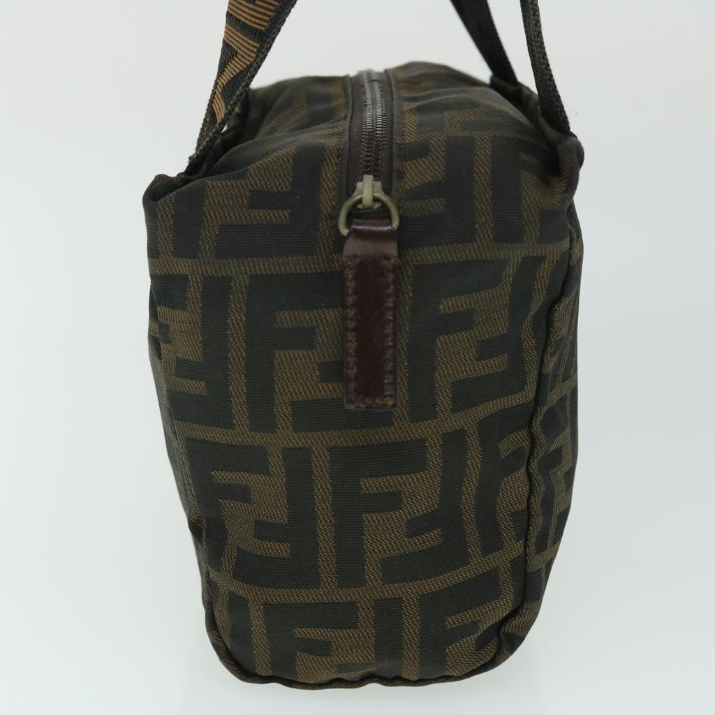 FENDI Zucca Canvas Hand Bag Black Brown 52035