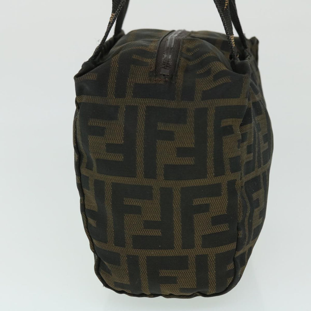 FENDI Zucca Canvas Hand Bag Black Brown 52035