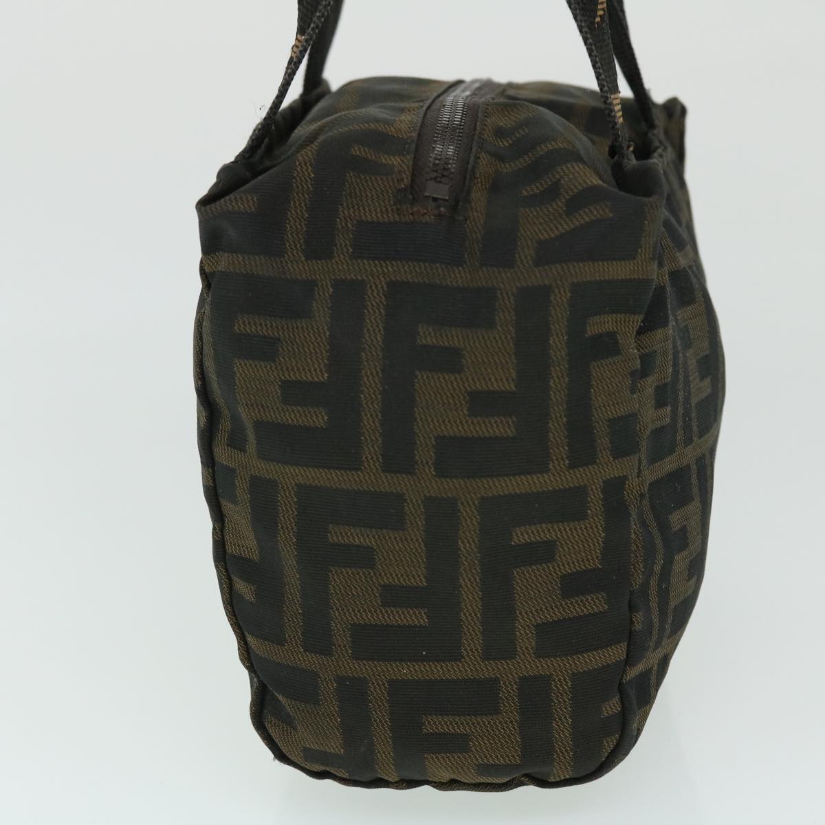 FENDI Zucca Canvas Hand Bag Black Brown 52035