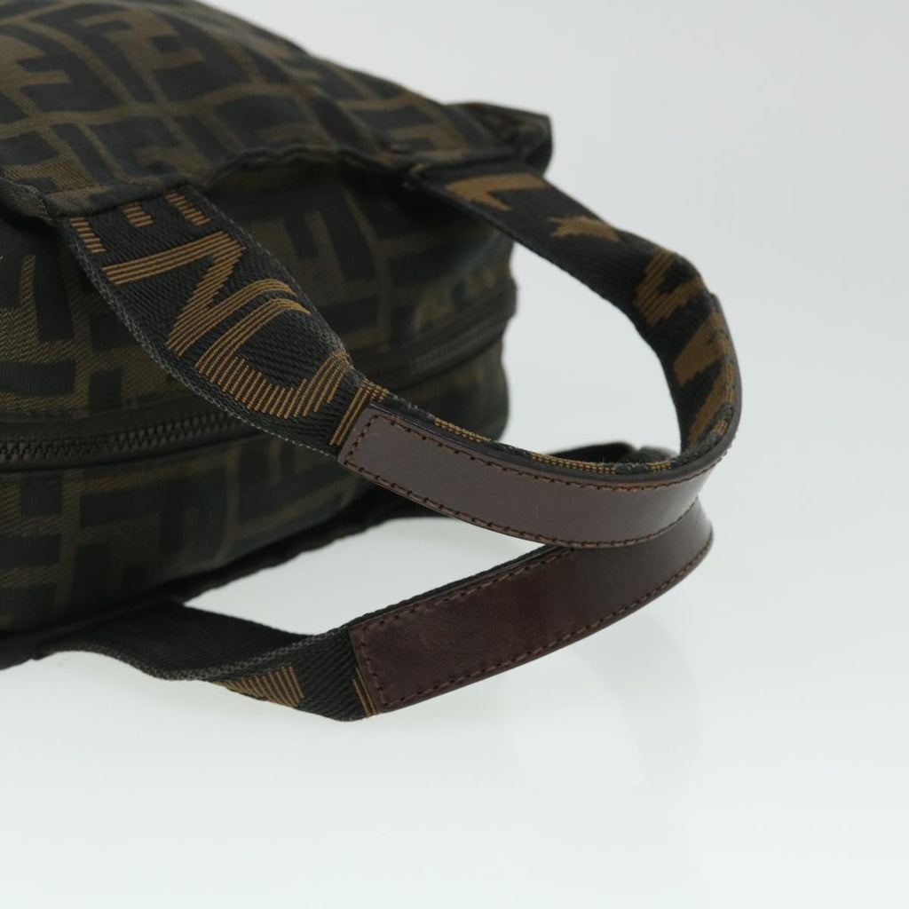FENDI Zucca Canvas Hand Bag Black Brown 52035