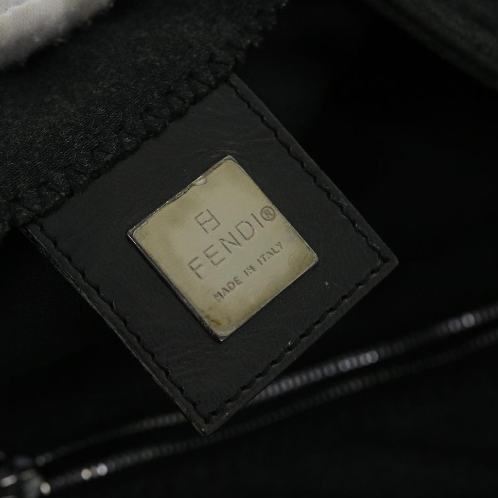 FENDI Mamma Baguette Shoulder Bag Nylon Gray 52069