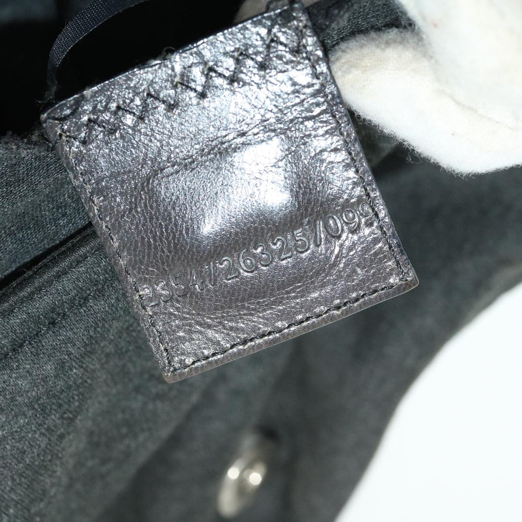 FENDI Mamma Baguette Shoulder Bag Nylon Gray 52069