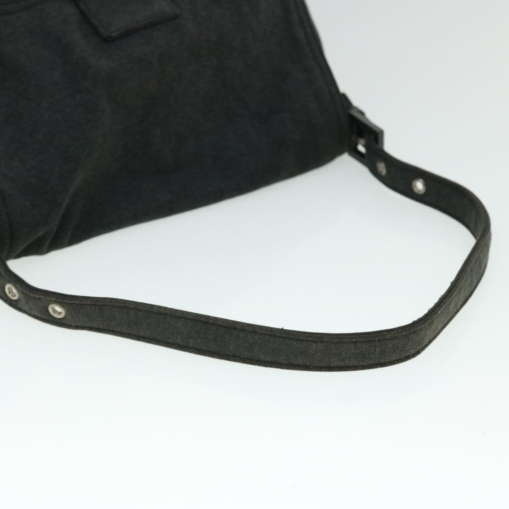 FENDI Mamma Baguette Shoulder Bag Nylon Gray 52069