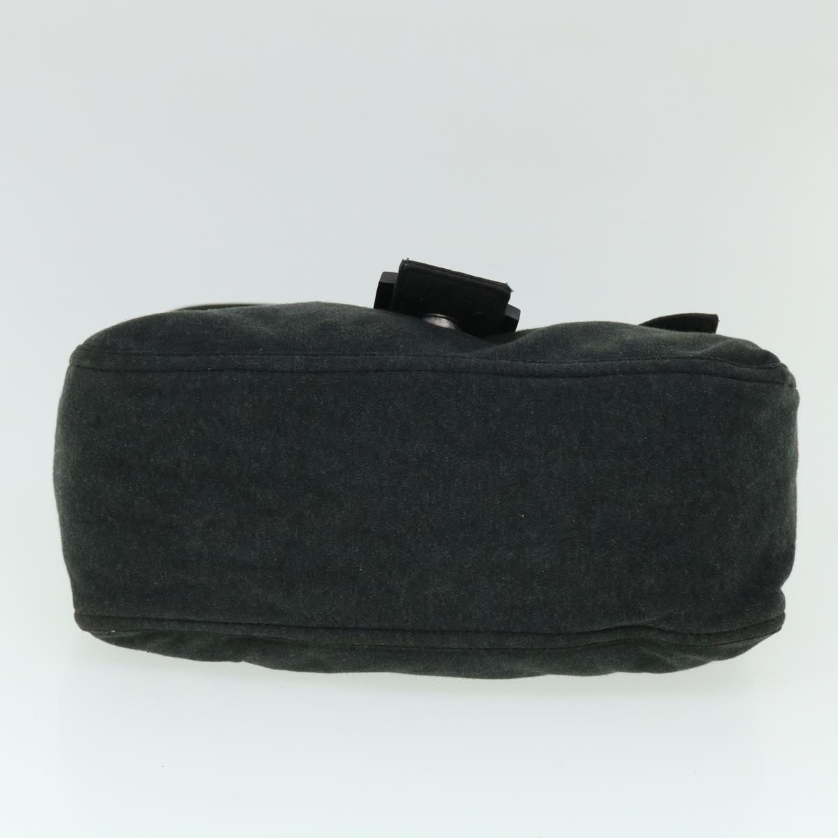 FENDI Mamma Baguette Shoulder Bag Nylon Gray 52069