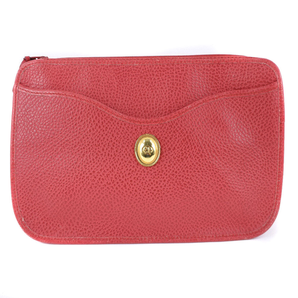 Christian Dior Clutch bag leather Red Women Used