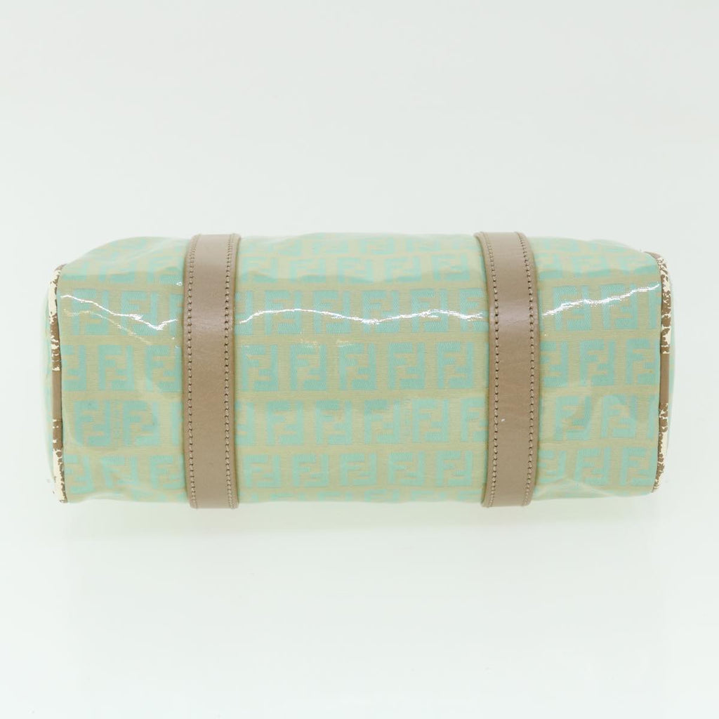 FENDI Zucchino Canvas Hand Bag Enamel Light Blue 52118