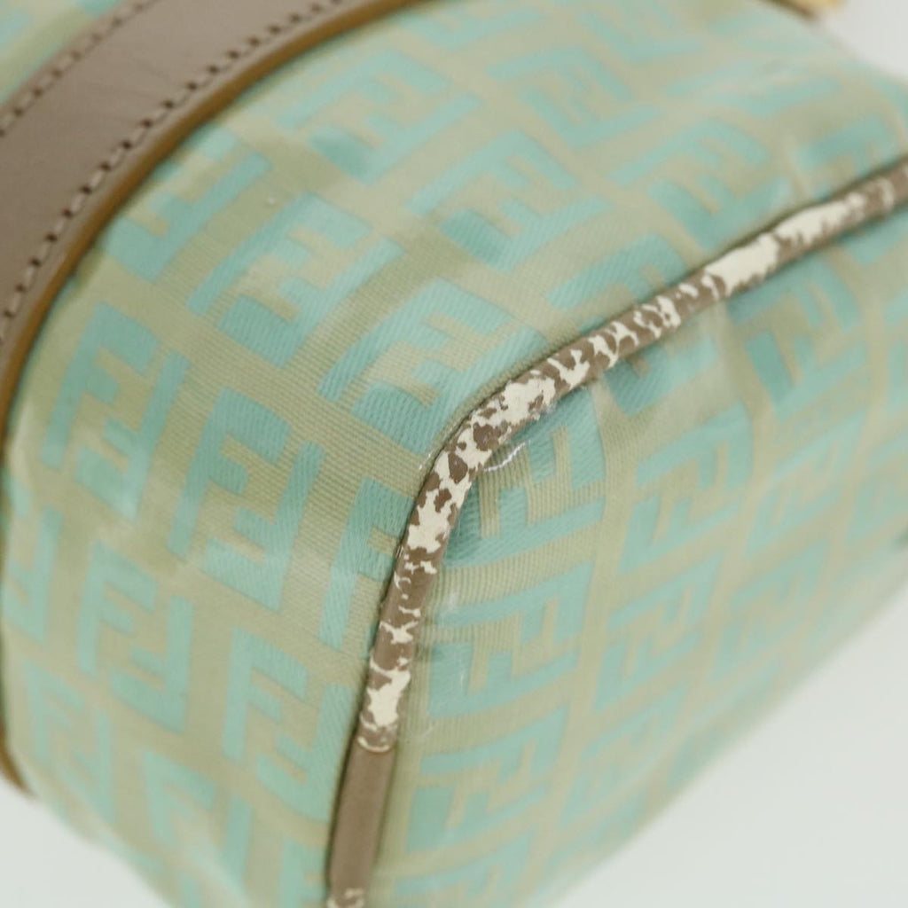 FENDI Zucchino Canvas Hand Bag Enamel Light Blue 52118