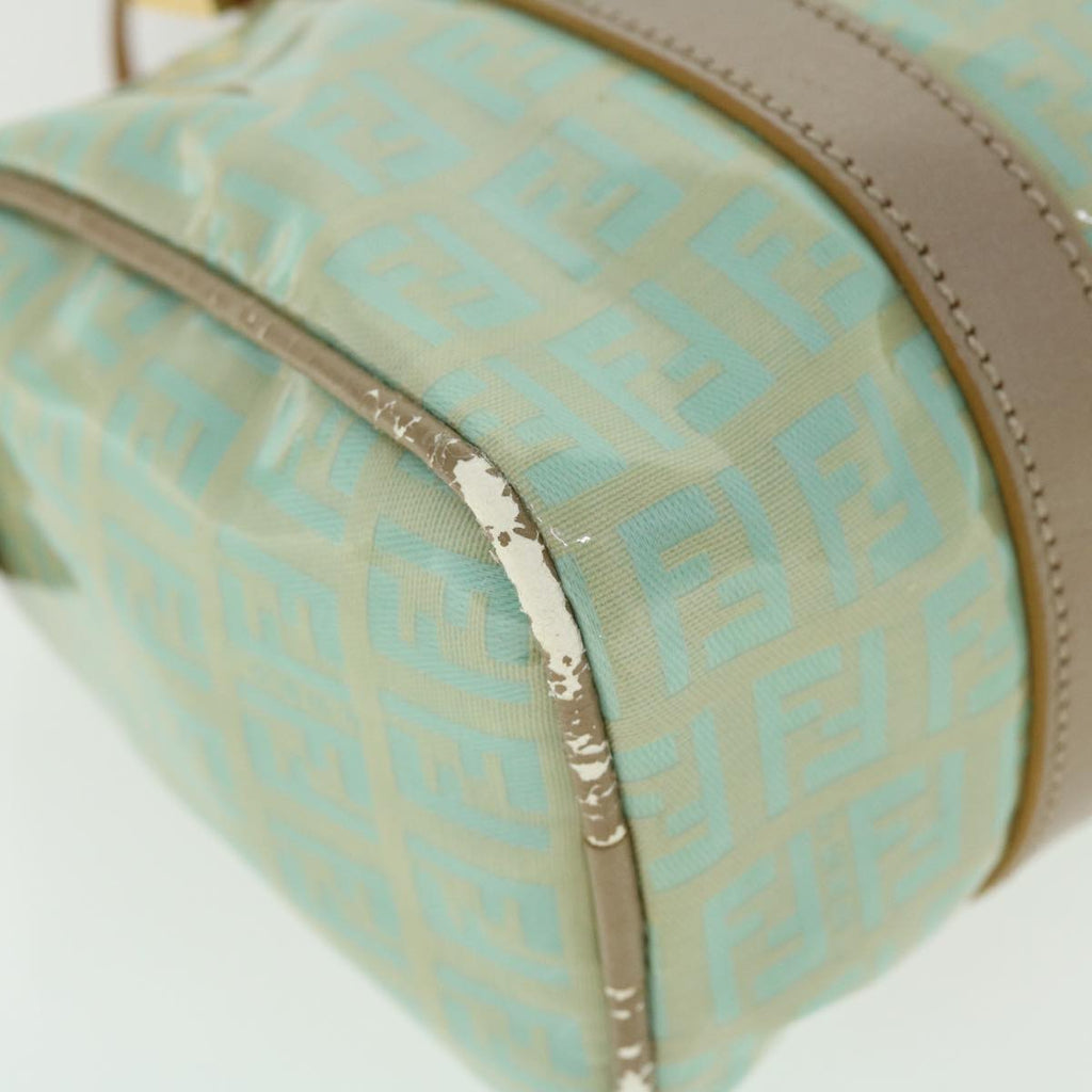 FENDI Zucchino Canvas Hand Bag Enamel Light Blue 52118
