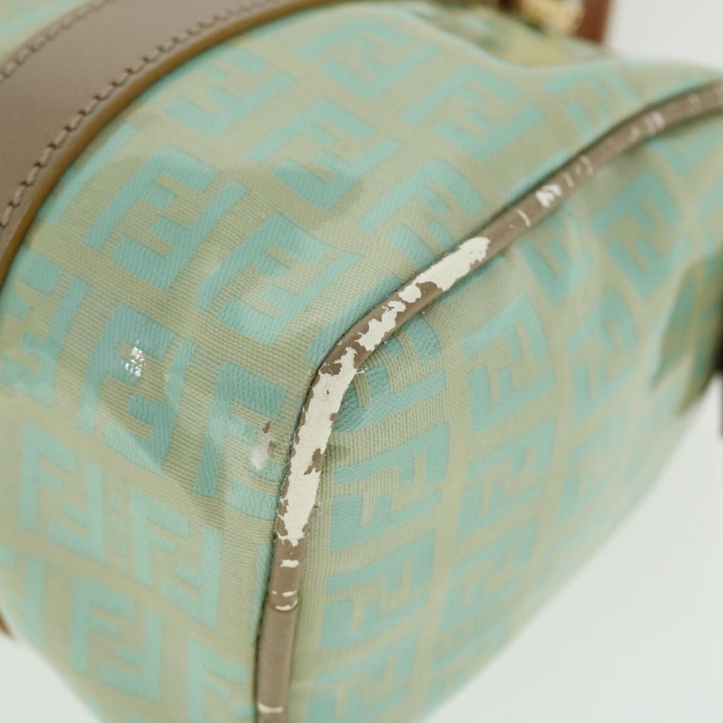 FENDI Zucchino Canvas Hand Bag Enamel Light Blue 52118