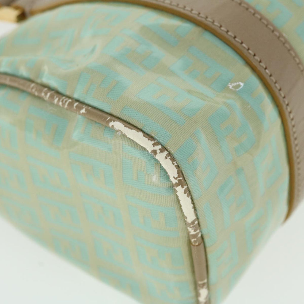 FENDI Zucchino Canvas Hand Bag Enamel Light Blue 52118