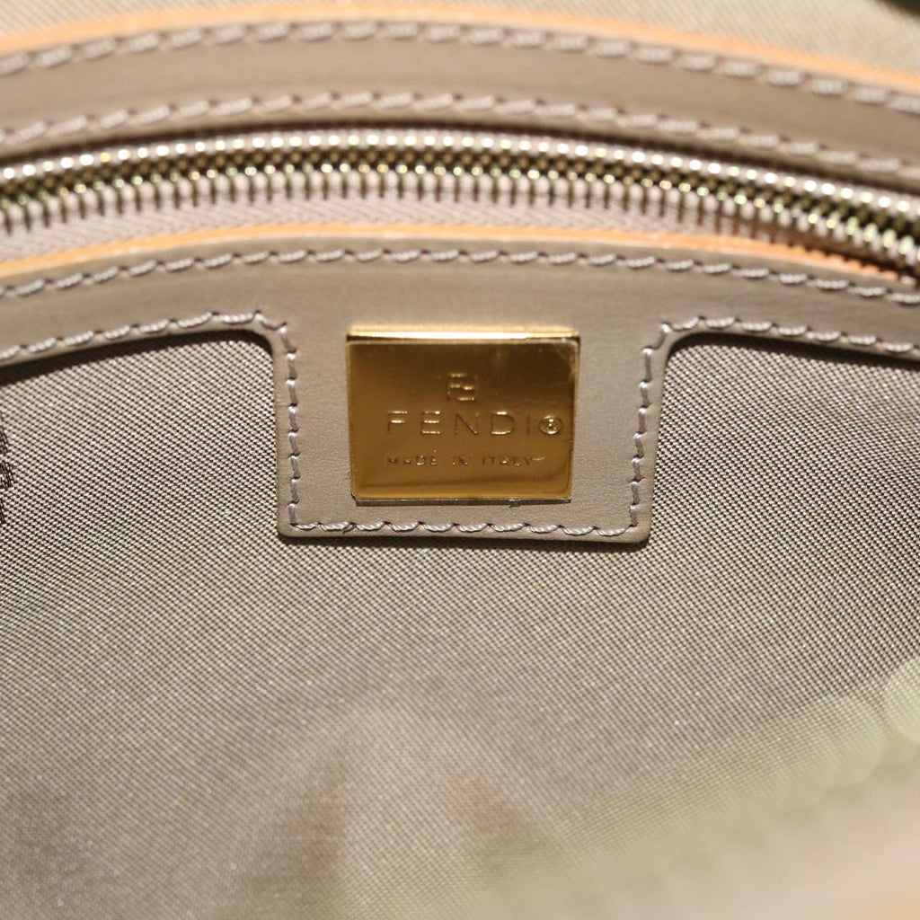 FENDI Zucchino Canvas Hand Bag Enamel Light Blue 52118