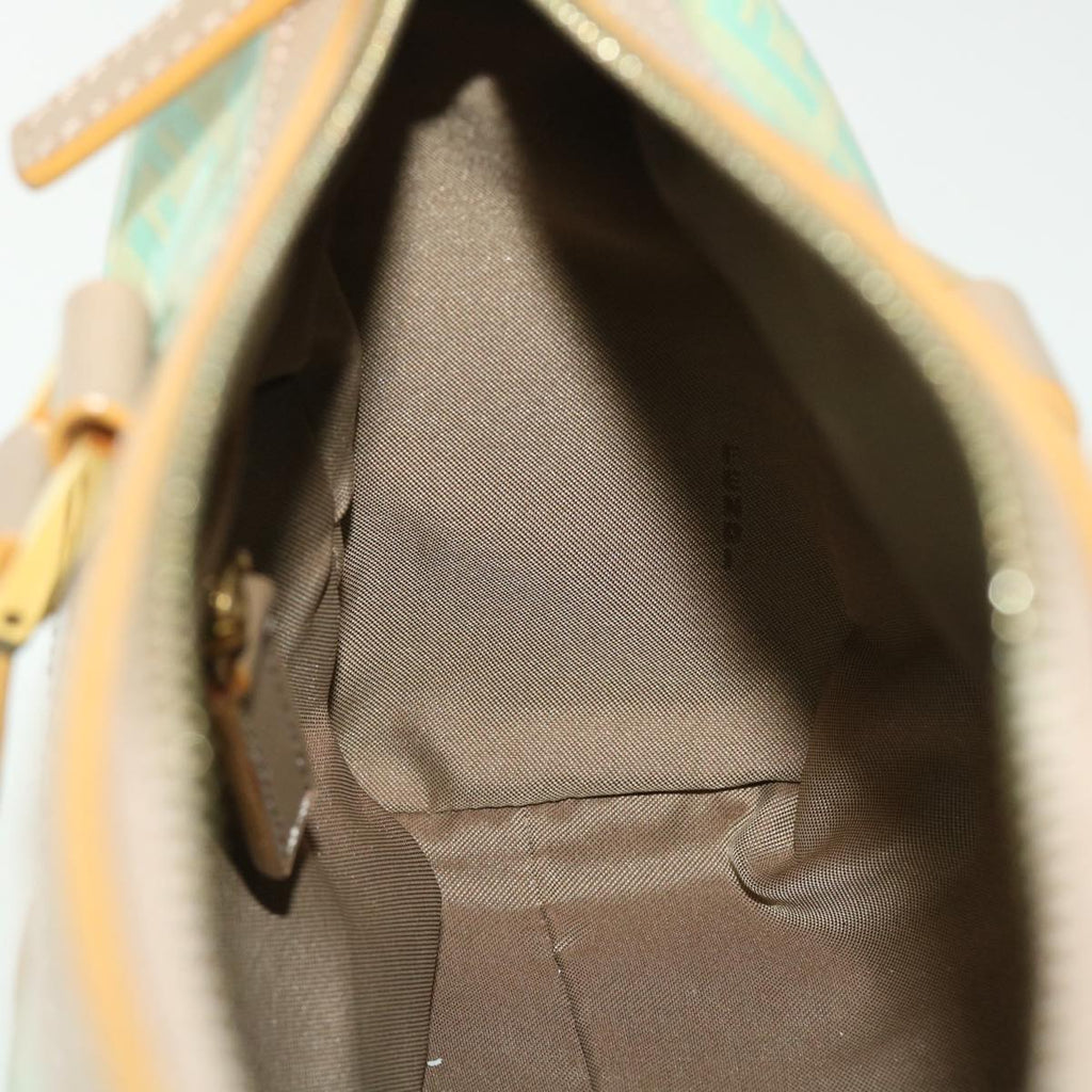 FENDI Zucchino Canvas Hand Bag Enamel Light Blue 52118