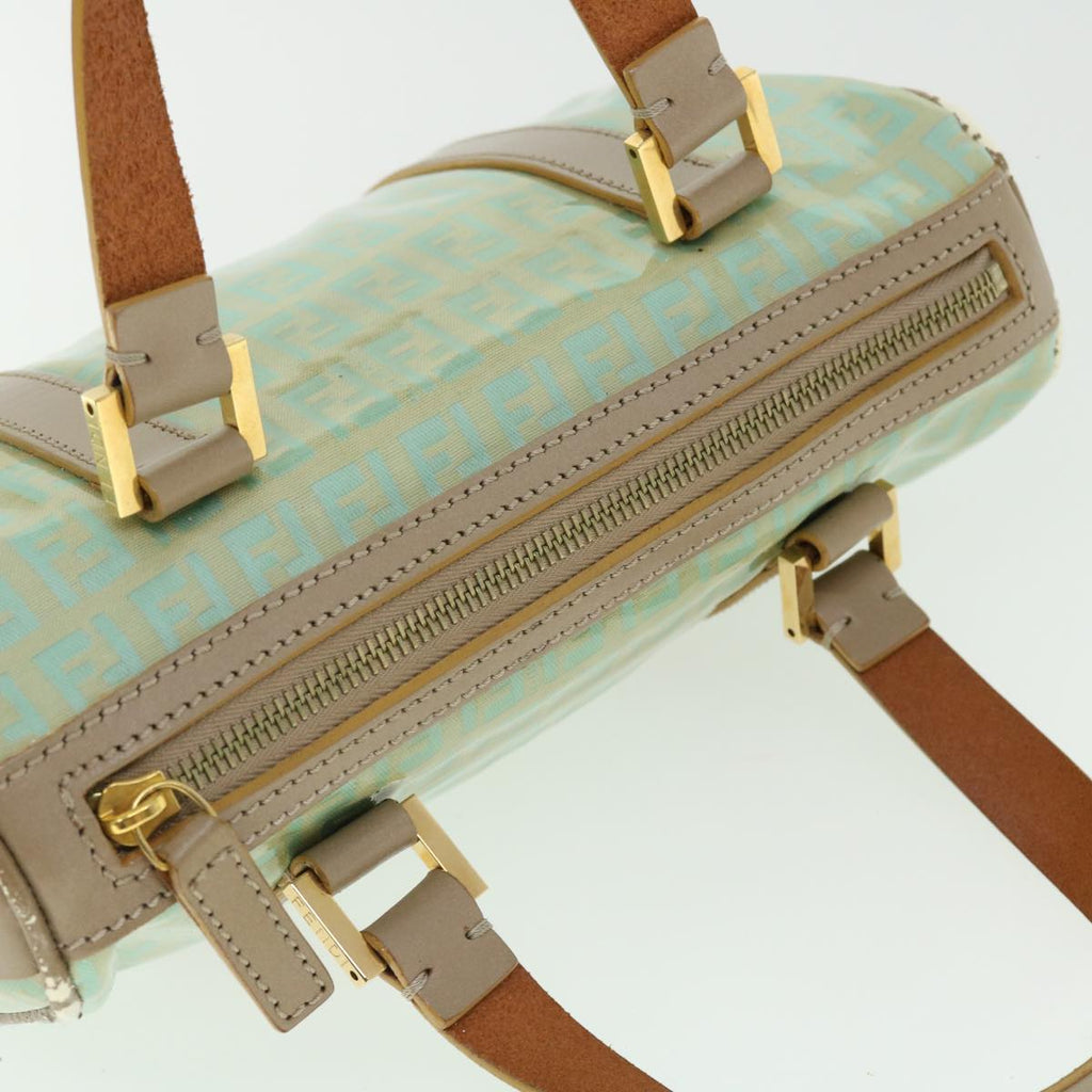 FENDI Zucchino Canvas Hand Bag Enamel Light Blue 52118