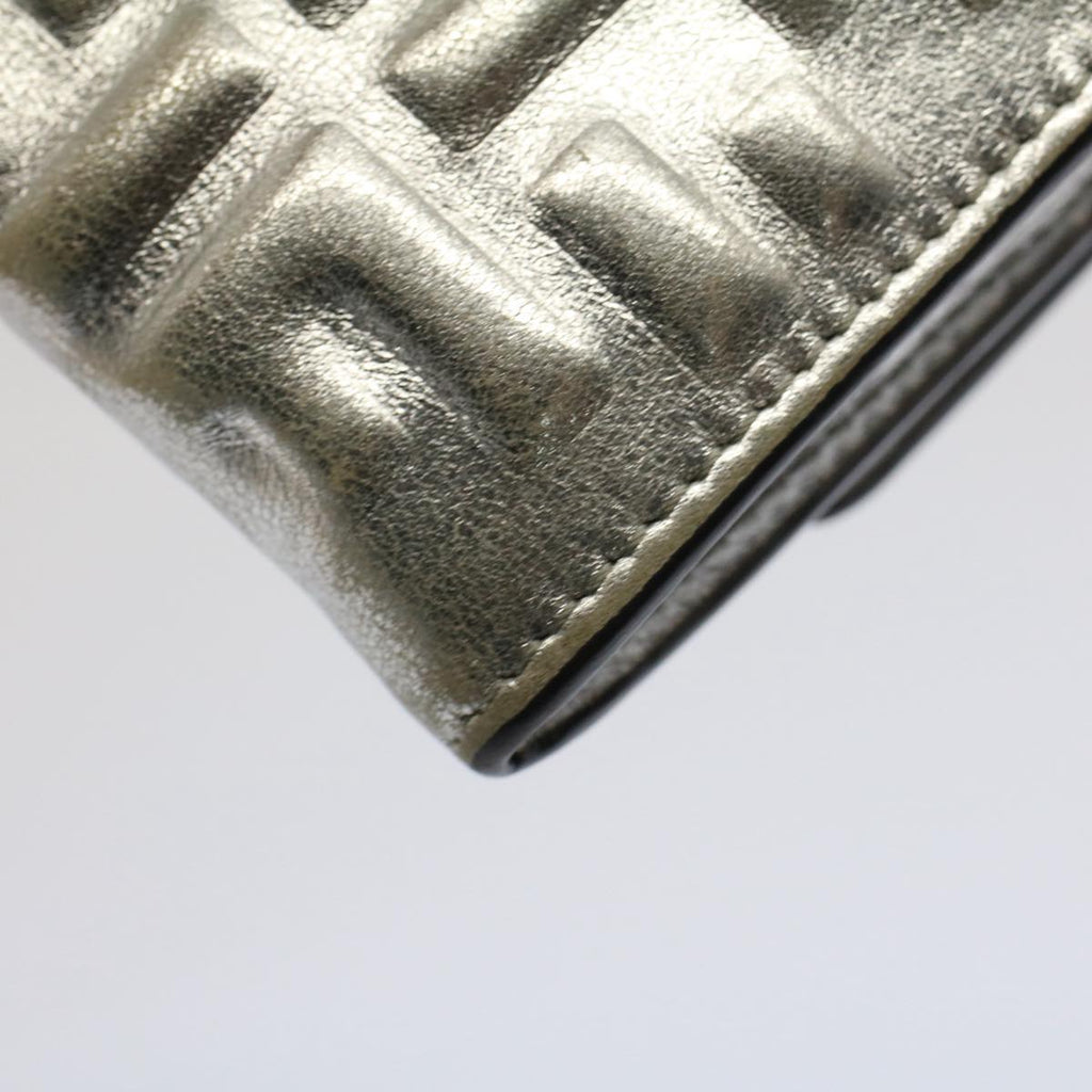 FENDI Zucca Canvas Mamma Baguette Long Wallet Silver 52170