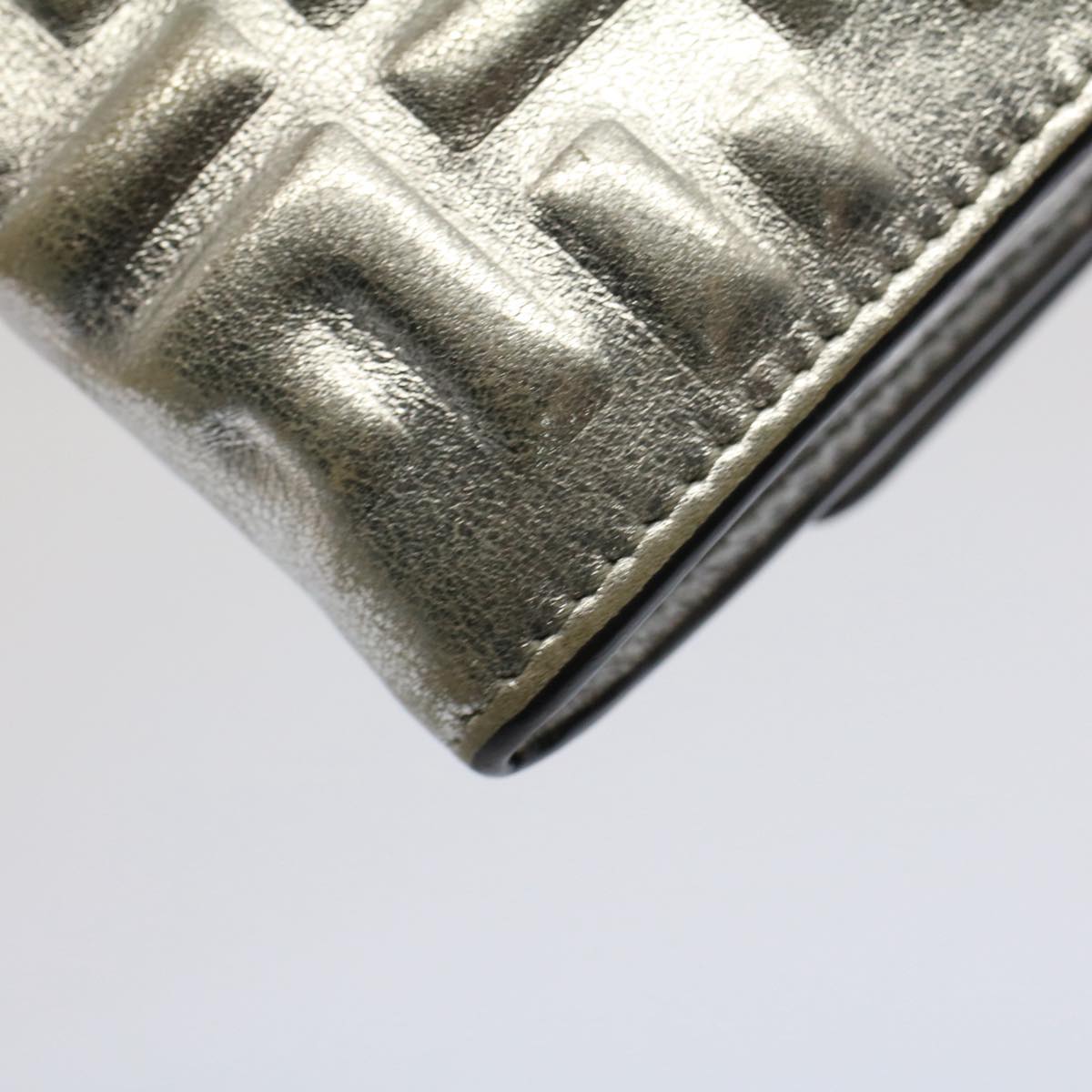 FENDI Zucca Canvas Mamma Baguette Long Wallet Silver 52170
