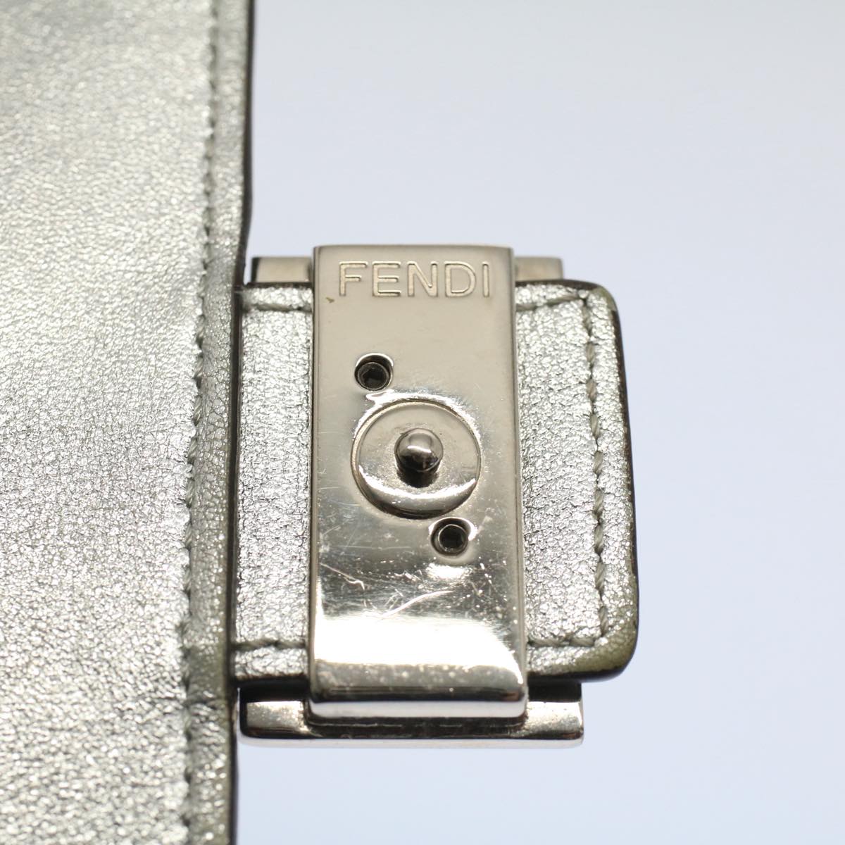 FENDI Zucca Canvas Mamma Baguette Long Wallet Silver 52170