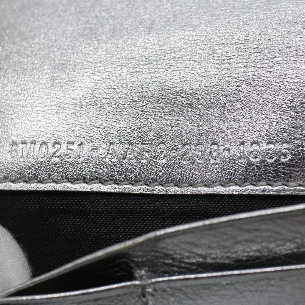 FENDI Zucca Canvas Mamma Baguette Long Wallet Silver 52170