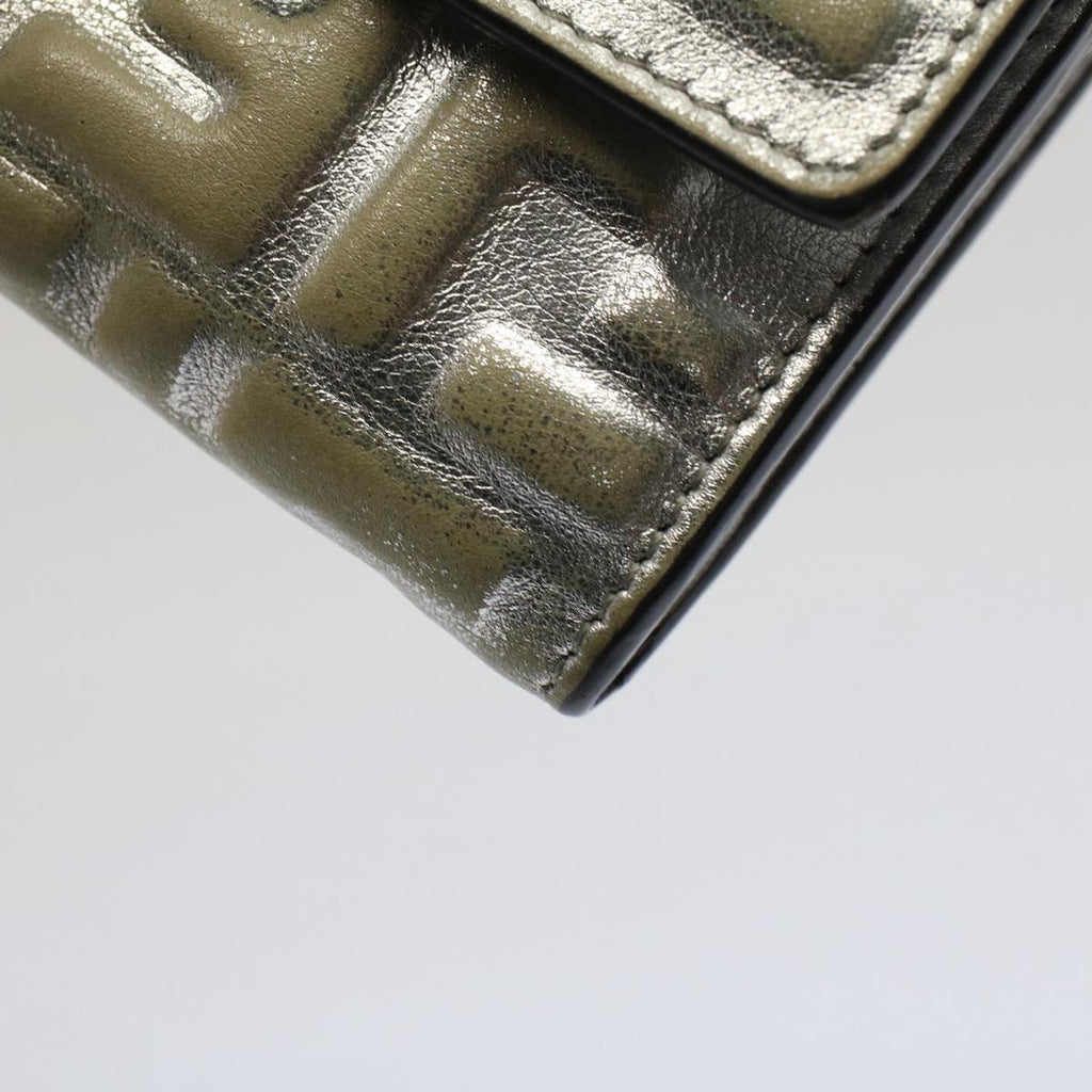 FENDI Zucca Canvas Mamma Baguette Long Wallet Silver 52170