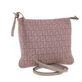 FENDI Zucchino Canvas Shoulder Bag Pink 52246