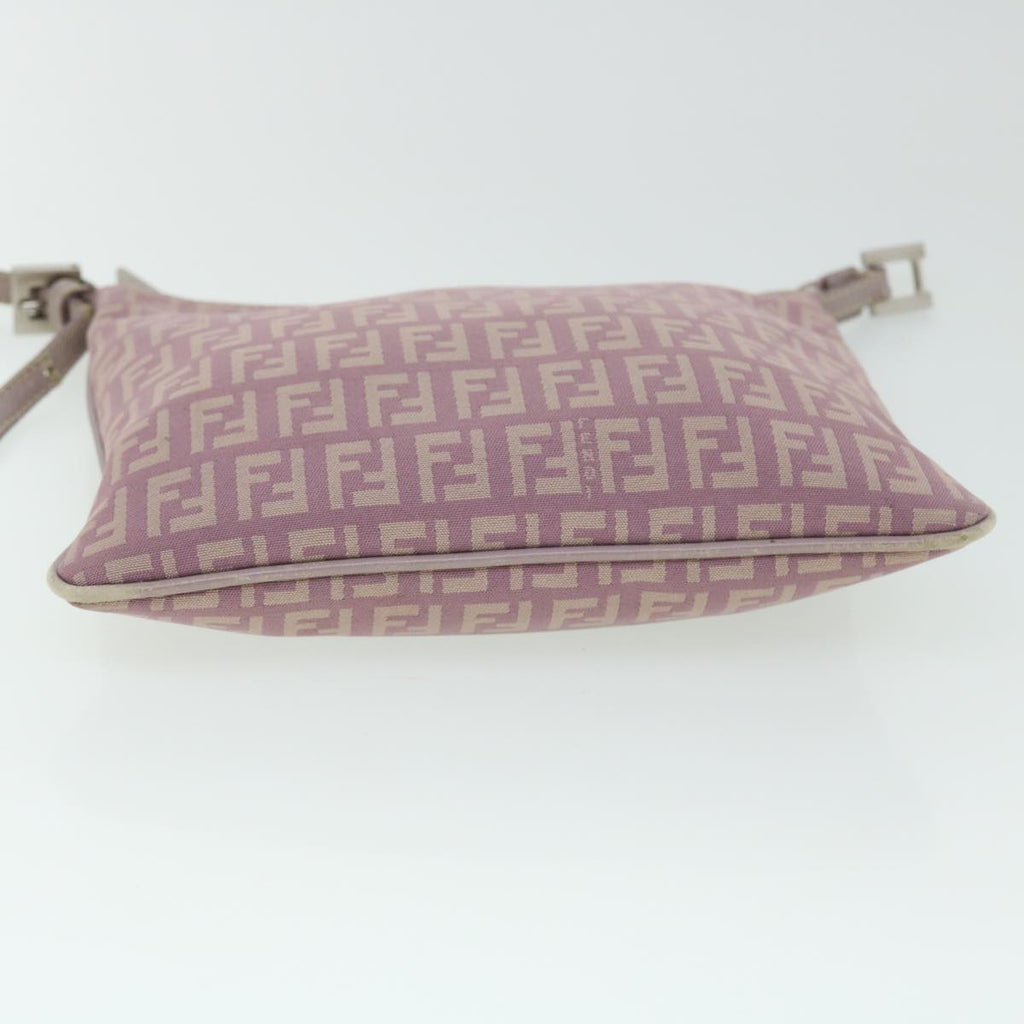 FENDI Zucchino Canvas Shoulder Bag Pink 52246