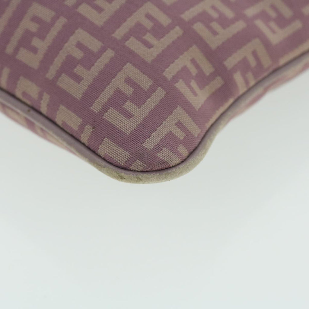 FENDI Zucchino Canvas Shoulder Bag Pink 52246