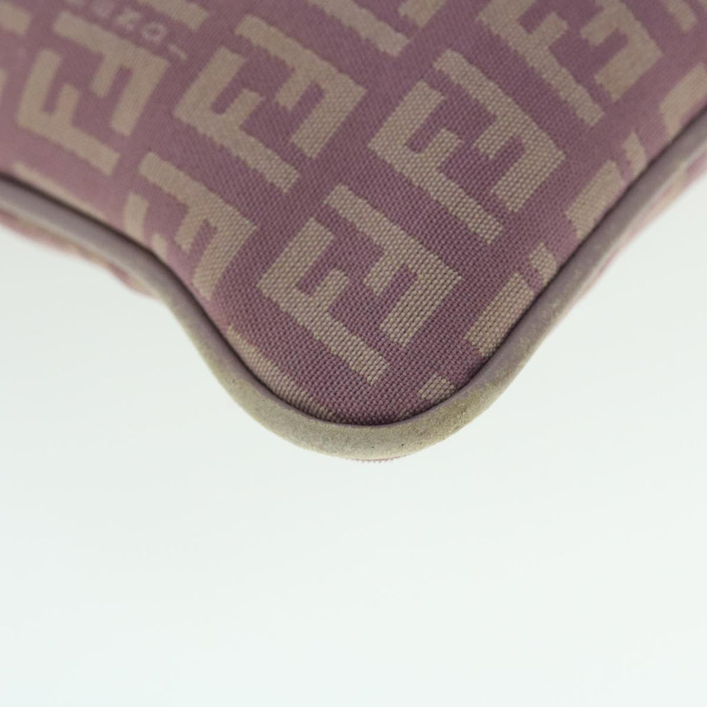 FENDI Zucchino Canvas Shoulder Bag Pink 52246
