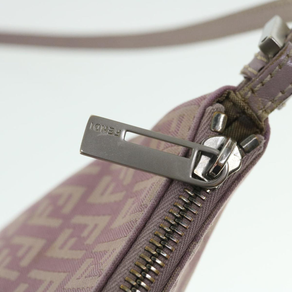 FENDI Zucchino Canvas Shoulder Bag Pink 52246