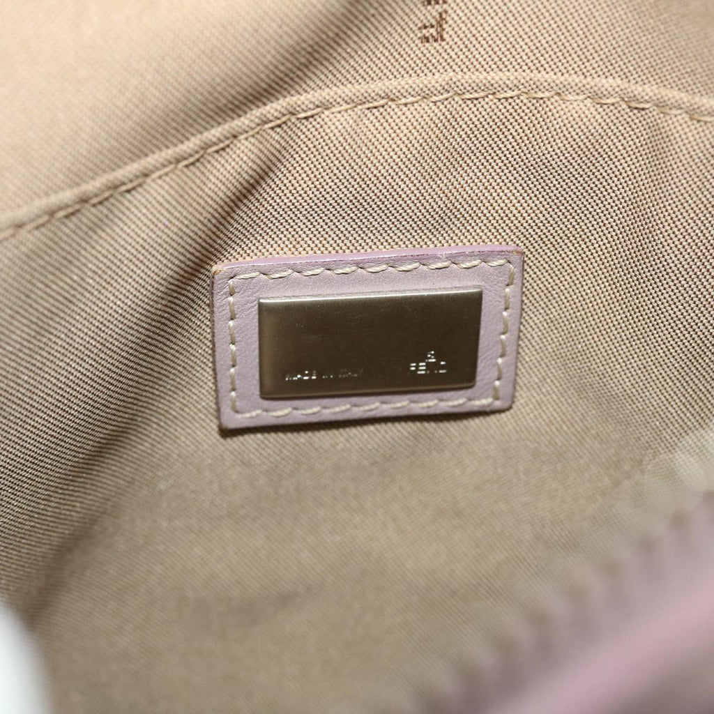 FENDI Zucchino Canvas Shoulder Bag Pink 52246