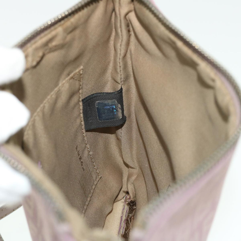 FENDI Zucchino Canvas Shoulder Bag Pink 52246