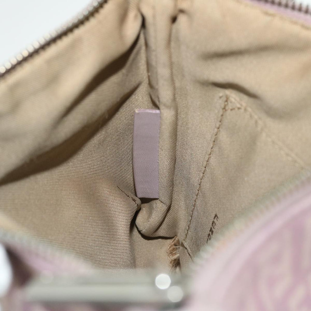 FENDI Zucchino Canvas Shoulder Bag Pink 52246